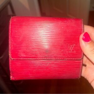 Louis Vuitton Authentic red leather wallet